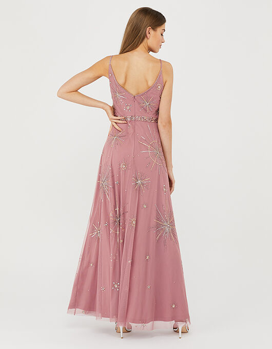 Arabella Star Embellished Maxi Dress Pink